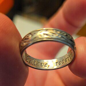 Celtic Floral Sterling Silver Ring | .925 | inspirational engraving | Size 3